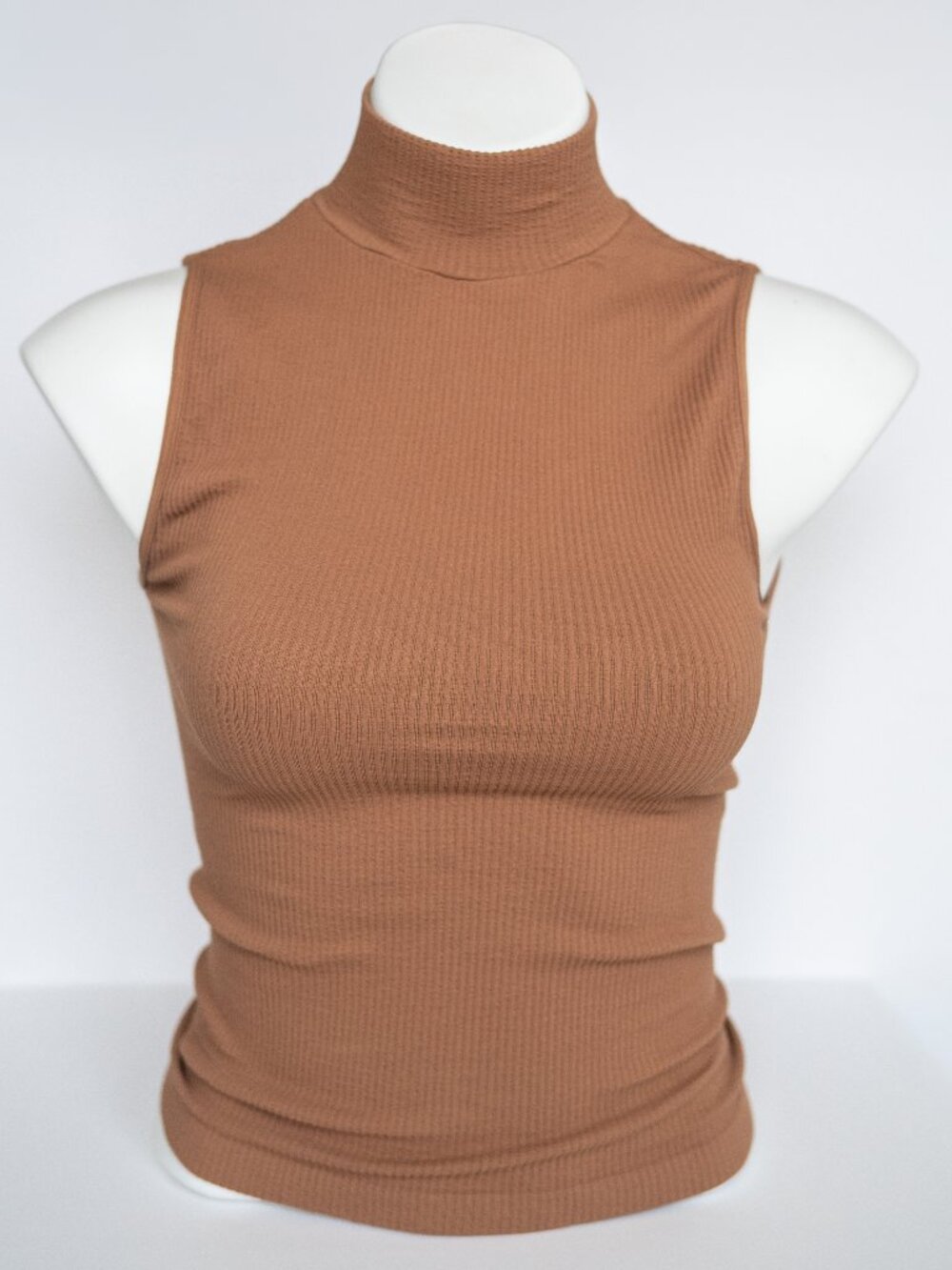 High Neck Ribbed Tank